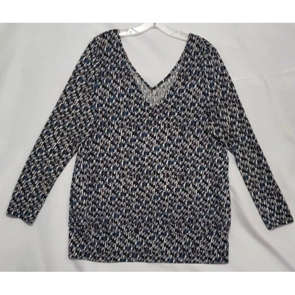 Lane Bryant Women’s 14/16 V-Neck Long Sleeve Banded Hem Stretch Blouse Top
